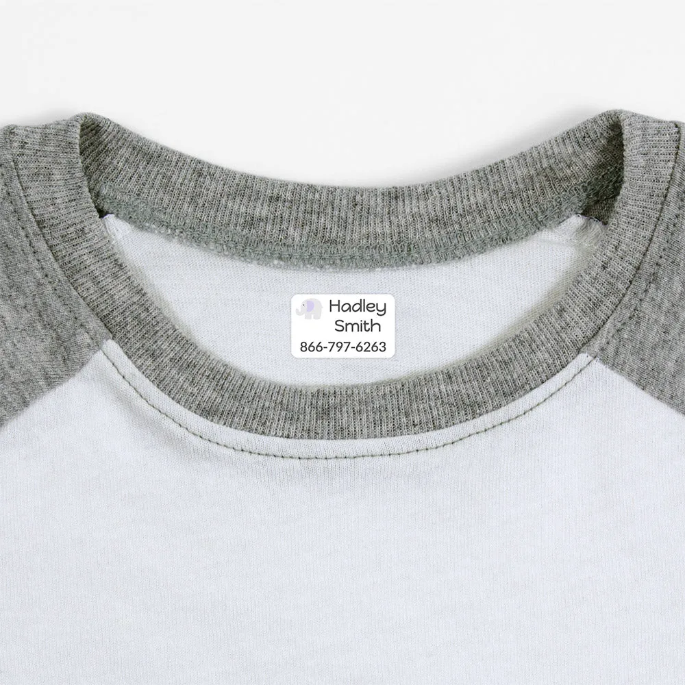 Elephant Iron-On Clothing Labels