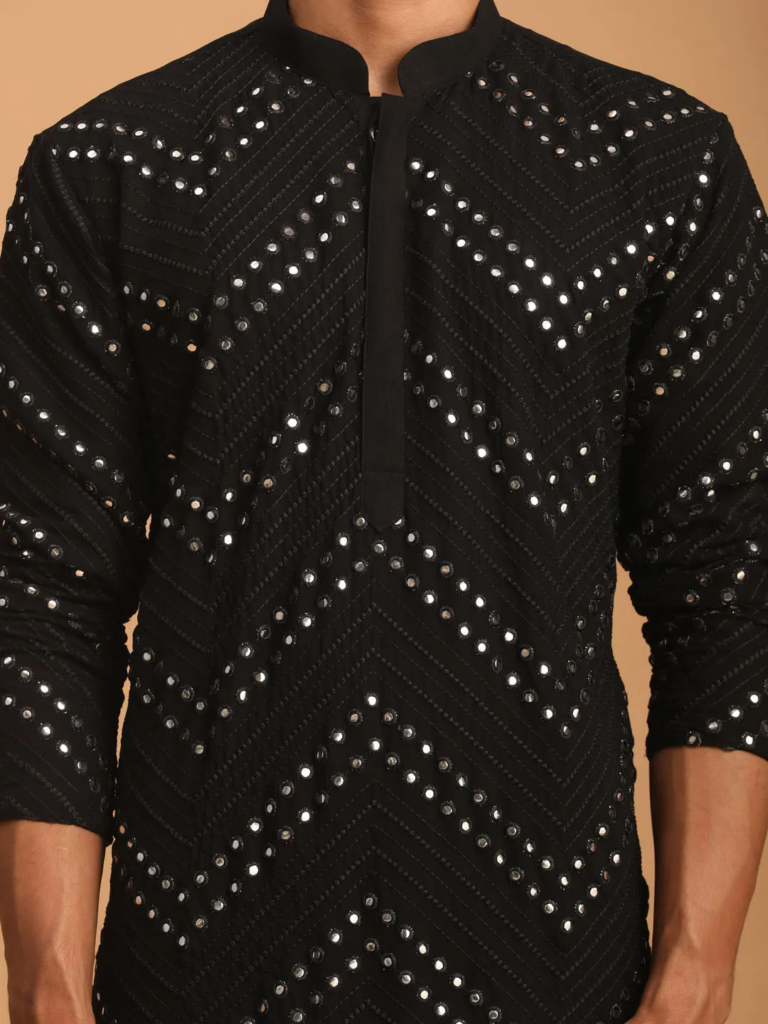 Vastramay Black Mirror Kurta With Patiala